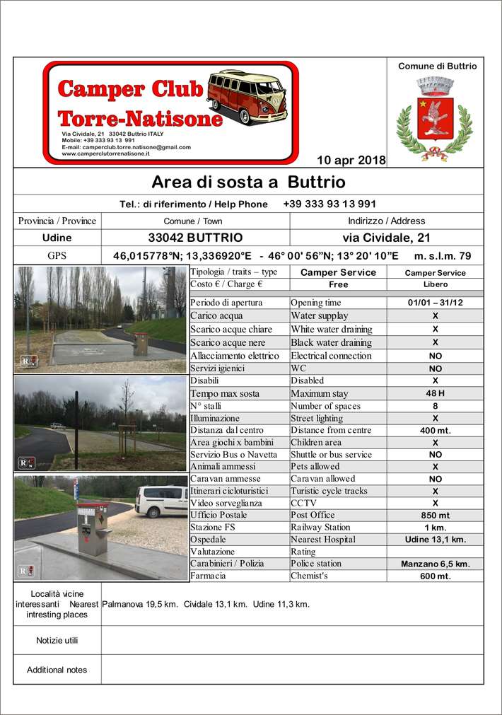 Area di Sosta a Buttrio