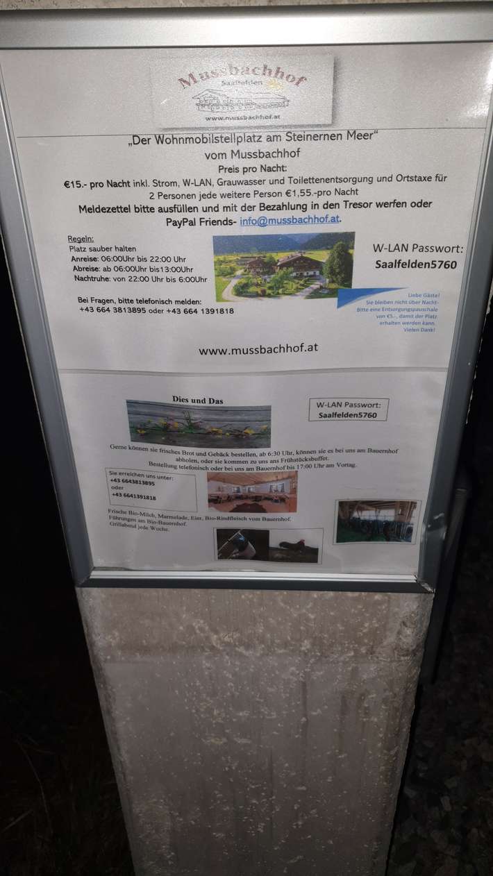 Stellplatz am steinernen Meer