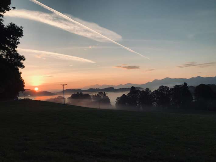 Stellplatz mit Landliebe und Bergblick beim Staffelsee