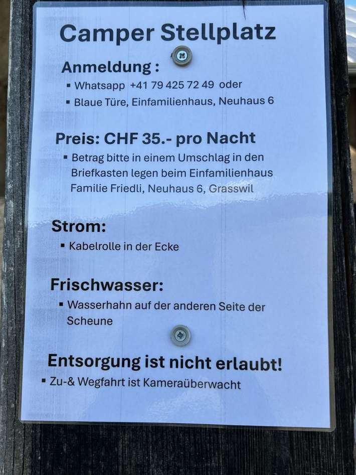 Stellplatz Grasswil