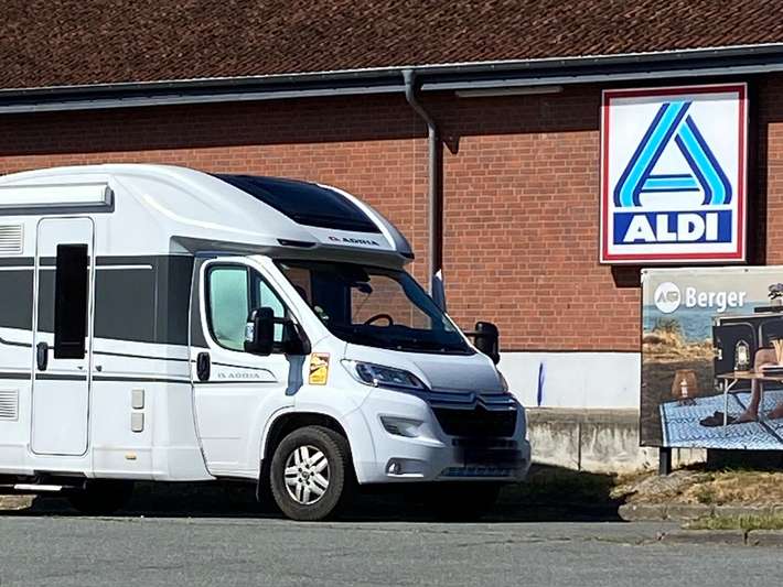 Parking bij kampeerwinkel Fritz Berger